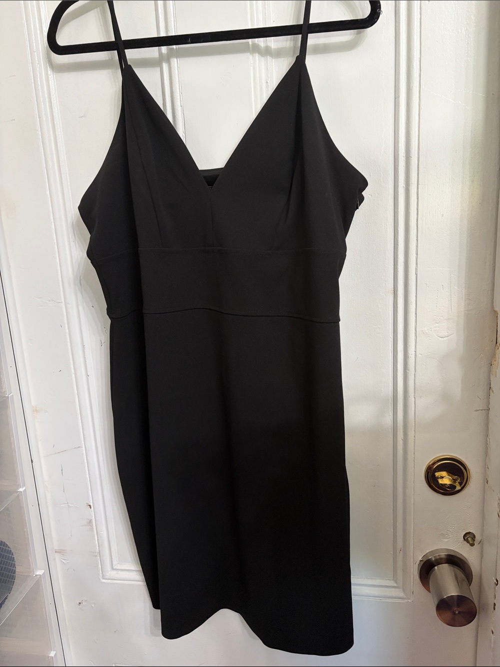 Express Black V-Neck Spaghetti Strap Mini Dress